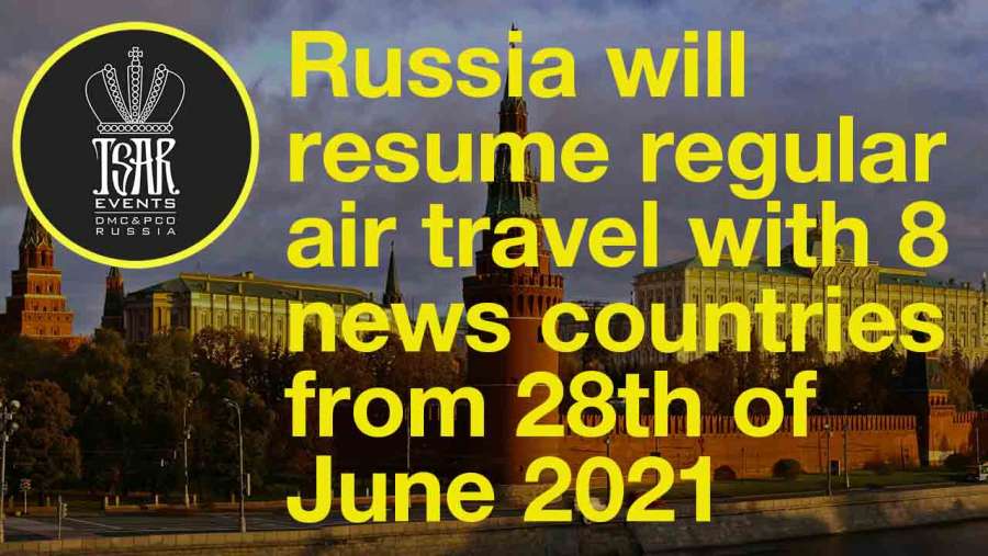 Russia will resume regular air travel with 8 news countries from 28th of June 2021